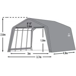 Garage Démontable 18,13m² En Acier Et Polyéthylène Gris – Shelter Logic -Jardin Fournitures Rabais garage 1813m demontable en acier et polyethylene gris shelter logic 5