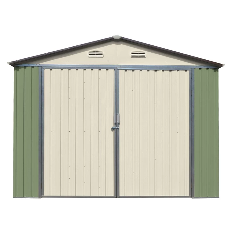 Garage Double Portes Vert Pâle Et Crème 18m² + Kit D'ancrage X-METAL 6 Garage Double Portes Vert Pâle Et Crème 18m² + Kit D'ancrage X-METAL – Image 6