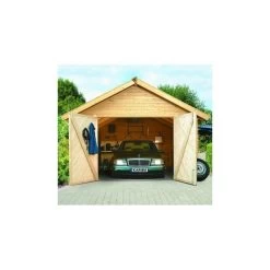Garage En Bois Certifié 20,78m² - Madriers 40mm – Karibu -Jardin Fournitures Rabais garage en bois certifie 2078m madriers 40mm karibu 3