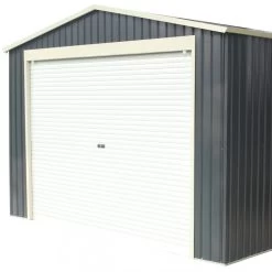 Garage Métal Anthracite 19,52m² Porte Enroulable + Kit D'ancrage X-METAL -Jardin Fournitures Rabais garage metal anthracite 1952m porte enroulable kit d ancrage x metal 4