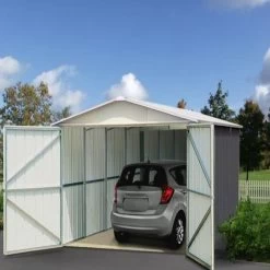 Garage Métal Anthracite 22,63m² + Kit D'ancrage Inclus - YARDMASTER -Jardin Fournitures Rabais garage metal anthracite 2263m kit d ancrage inclus yardmaster 2