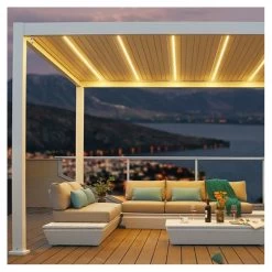 Kit éclairage 2 Lames Blanches LEDS 3m + Télécommande Pour Pergola Ombrea