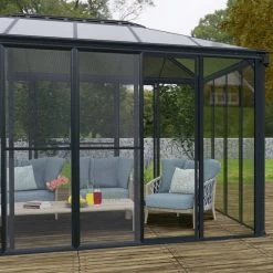 Moustiquaire Pour Vérandas Sanremo Et Ledro En Alu Gris Et Polyester - Canopia -Jardin Fournitures Rabais moustiquaire pour verandas sanremo en alu gris et polyester canopia 4