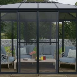 Moustiquaire Pour Vérandas Sanremo Et Ledro En Alu Gris Et Polyester - Canopia -Jardin Fournitures Rabais moustiquaire pour verandas sanremo en alu gris et polyester canopia 5