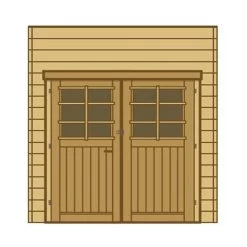 Paroi Frontale Double Porte L.270cm Pour Carport Bois Traité - SOLID