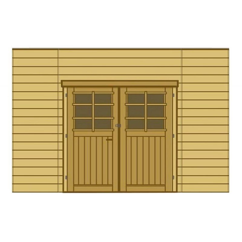 Paroi Frontale Avec Double Porte 480x245cm Pour Carport Modulable En Bois Traité Autoclave - SOLID 1 Paroi Frontale Avec Double Porte 480x245cm Pour Carport Modulable En Bois Traité Autoclave - SOLID