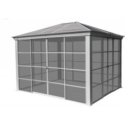 Pavillon Striano 362x427cm En Aluminium Et Acier Galvanisé Avec Moustiquaires - SOJAG -Jardin Fournitures Rabais pavillon striano 362x427cm en aluminium et acier galvanise avec moustiquaires sojag 2