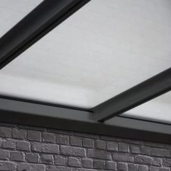 Pergola Adossée 300x300cm En Aluminium Noir Et Polycarbonate 4mm CIELO - DCB Garden -Jardin Fournitures Rabais pergola adossee 300x300cm en aluminium noir et polycarbonate 4mm cielo dcb garden 3