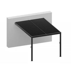 Pergola Adossée Bioclimatique En Aluminium Gris Anthracite 400x300cm Avec Lames Blanches ODIN - GardenGate