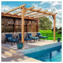 Pergola Adossée En Bois Lamellé-collé 400x400cm Andorra – Maderland