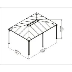 Pergola Aluminium Et Polycarbonate 492x359cm Martinique 5000 Palram - Canopia -Jardin Fournitures Rabais pergola aluminium et polycarbonate 492x359cm martinique 5000 palram 2