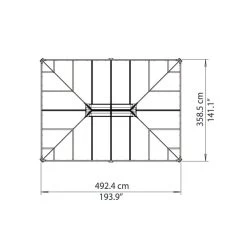 Pergola Aluminium Et Polycarbonate 492x359cm Martinique 5000 Palram - Canopia -Jardin Fournitures Rabais pergola aluminium et polycarbonate 492x359cm martinique 5000 palram 3
