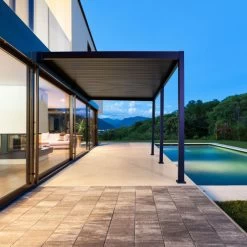 Nouvelles versions 19 Pergola Bioclimatique Adossée En Alu Anthracite 3,6x6m Ombrea