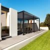 Pergola Bioclimatique Adossée En Alu Anthracite 3x5.3m Ombrea