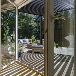 Pergola Bioclimatique Adossée En Alu Anthracite 3x5.3m Ombrea -Jardin Fournitures Rabais pergola bioclimatique adossee en alu anthracite 3x36m ombrea 2