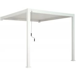 Pergola Bioclimatique Adossée En Alu Blanc 3x3m Ombrea -Jardin Fournitures Rabais pergola bioclimatique adossee en alu blanc 3x3m ombrea 2