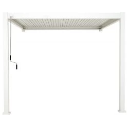 Pergola Bioclimatique Adossée En Alu Blanc 3x3m Ombrea -Jardin Fournitures Rabais pergola bioclimatique adossee en alu blanc 3x3m ombrea 3