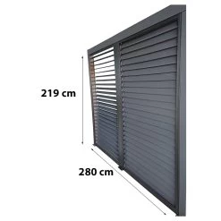 Pergola Bioclimatique Aluminium Anthracite 10,80m² Toit Avec Lames Ovales Aluminium + Ventelles Latérales Pour Côté 3m – HABRITA -Jardin Fournitures Rabais pergola bioclimatique aluminium anthracite 1080m toit avec lames ovales aluminium ventelles laterales pour cote 3m habrita 5