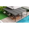 Pergola Bioclimatique Aluminium Anthracite XXL 32,63m² En « L » + Toit Avec Lames Ovales Aluminium HABRITA