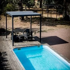 Pergola Bioclimatique Aluminium Anthracite 10,80m² + Toit Avec Lames Ovales Aluminium HABRITA -Jardin Fournitures Rabais pergola bioclimatique aluminium antracite 1080m toit avec lames ovales aluminium habrita 4