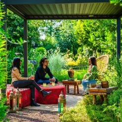 Pergola Bioclimatique Autoportante En Alu Anthracite 3.6x3.6m Ombrea -Jardin Fournitures Rabais pergola bioclimatique autoportante en alu anthracite 36x36m ombrea 2