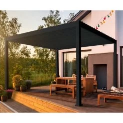 Nouvelles versions 5 Pergola Bioclimatique Autoportante En Alu Anthracite 3x4m Ombrea
