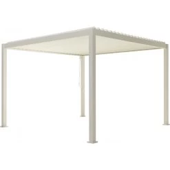Pergola Bioclimatique Autoportante En Alu Blanc 3.6x3.6m Ombrea -Jardin Fournitures Rabais pergola bioclimatique autoportante en alu blanc 36x36m ombrea 2