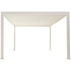 Pergola Bioclimatique Autoportante En Alu Blanc 3.6x3.6m Ombrea -Jardin Fournitures Rabais pergola bioclimatique autoportante en alu blanc 36x36m ombrea 3