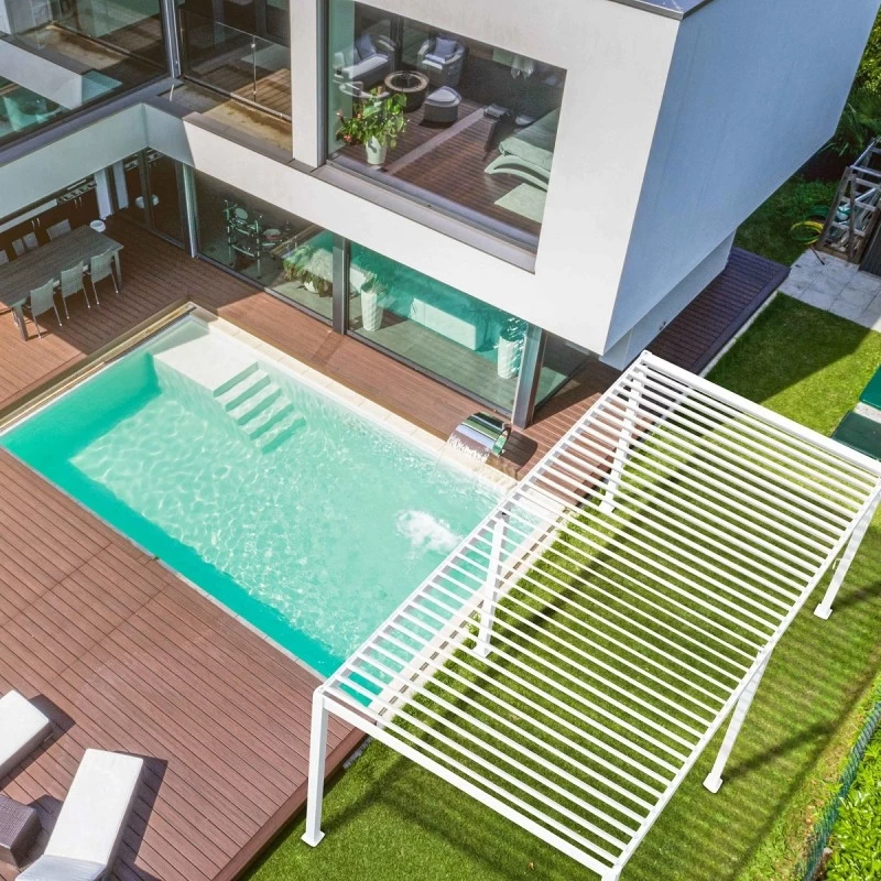 Pergola Bioclimatique Autoportante En Alu Blanc 3x6m Ombrea 1 Pergola Bioclimatique Autoportante En Alu Blanc 3x6m Ombrea