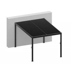 Pergola Bioclimatique En Aluminium Gris Anthracite 400x300cm Avec Lames Blanches ODIN - GardenGate