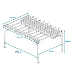Pergola En Aluminium Blanc 350x505cm Florence – PARAGON OUTDOOR -Jardin Fournitures Rabais pergola en aluminium blanc 350x505cm florence paragon outdoor 2