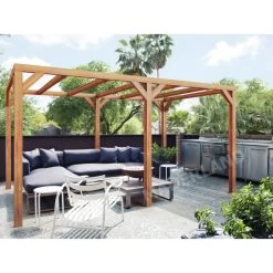 Pergola En Bois Lamellé-collé 400x300cm Fuengirola – Maderland