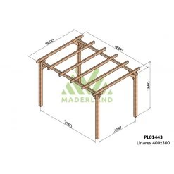 Pergola En Bois Lamellé-collé 400x300cm Linares – Maderland -Jardin Fournitures Rabais pergola en bois lamelle colle 400x300cm linares maderland 1
