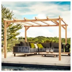 Nouvelles versions 7 Pergola En Bois Lamellé-collé 400x400cm Linares – Maderland