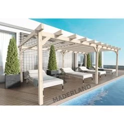 Pergola En Bois Lamellé-collé 500x400cm Marsella – Maderland