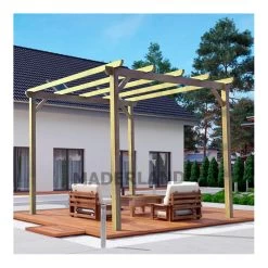 Pergola En Bois Massif Traité Autoclave 420x300cm Madrid – Maderland