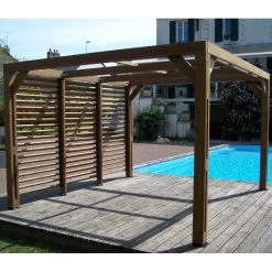 Nouvelles versions 1 Pergola THERMAUVENT 10,67m² Paroi Avec Ventelles Mobiles HABRITA
