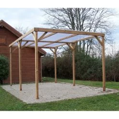 Pergola THONON 15,06m² En Bois Massif Avec Couverture PVC – HABRITA -Jardin Fournitures Rabais pergola thonon 1506m en bois avec couverture pvc habrita 5