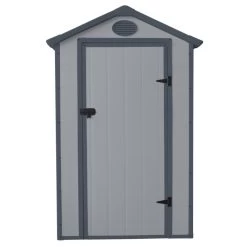 Petit Abri De Jardin En Résine Gris 1,34m² + Kit De Fondation - JOBU -Jardin Fournitures Rabais petit abri de jardin en resine gris 139m kit de fondation jobu 2