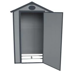 Petit Abri De Jardin En Résine Gris 1,34m² + Kit De Fondation - JOBU -Jardin Fournitures Rabais petit abri de jardin en resine gris 139m kit de fondation jobu 4