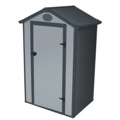 Petit Abri De Jardin En Résine Gris 1,34m² + Kit De Fondation - JOBU -Jardin Fournitures Rabais petit abri de jardin en resine gris 139m kit de fondation jobu 5