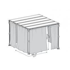Rideaux En Polyester Gris Pour Pergolas Palermo 3000/3500/3600 + Milano 3000 + Martinique 3600 - Palram - Canopia -Jardin Fournitures Rabais rideaux en polyester gris pour pergola palermo 3000 palram 3