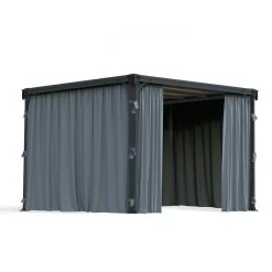 Rideaux En Polyester Gris Pour Pergolas Palermo 3000/3500/3600 + Milano 3000 + Martinique 3600 - Palram - Canopia -Jardin Fournitures Rabais rideaux en polyester gris pour pergola palermo 3000 palram 4