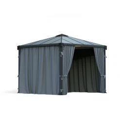 Rideaux En Polyester Gris Pour Pergolas Palermo 3000/3500/3600 + Milano 3000 + Martinique 3600 - Palram - Canopia -Jardin Fournitures Rabais rideaux en polyester gris pour pergola palermo 3000 palram 5