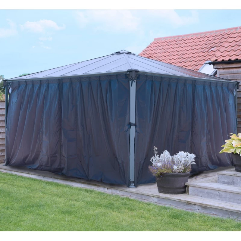 Rideaux En Polyester Gris Pour Pergola Palermo™ 4300 - Palram - Canopia 1 Rideaux En Polyester Gris Pour Pergola Palermo™ 4300 - Palram - Canopia