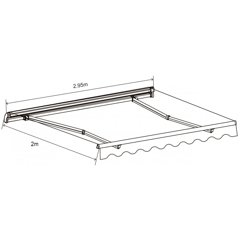 Store Banne Manuel 295x200cm EASY Toile Polyester Grise - X-METAL 2 Store Banne Manuel 295x200cm EASY Toile Polyester Grise - X-METAL – Image 2