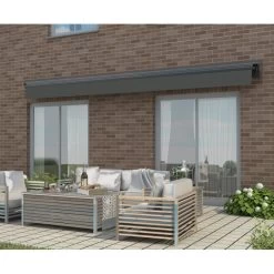 Store Banne Motorisé 350x250cm DECO Toile Polyester Grise - X-METAL 11 Store Banne Motorisé 350x250cm DECO Toile Polyester Grise - X-METAL -Jardin Fournitures Rabais store banne motorise 350x250cm deco toile polyester grise x metal 5