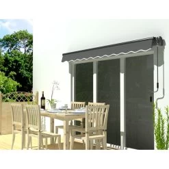 Store Banne Motorisé 395x300cm EASY Toile Polyester Grise - X-METAL 8 Store Banne Motorisé 395x300cm EASY Toile Polyester Grise - X-METAL -Jardin Fournitures Rabais store banne motorise 395x300cm easy toile polyester grise x metal 2