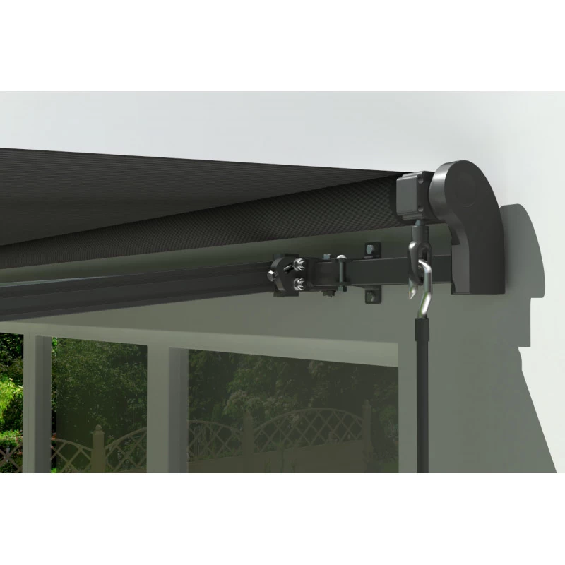 Store Banne Motorisé 395x300cm EASY Toile Polyester Grise - X-METAL 4 Store Banne Motorisé 395x300cm EASY Toile Polyester Grise - X-METAL – Image 4