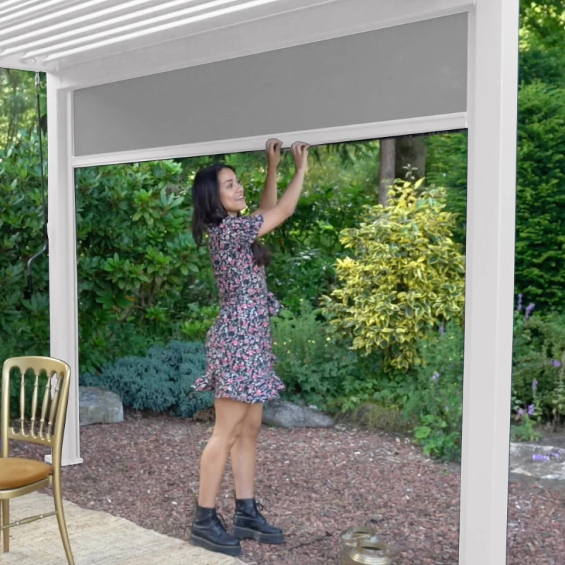 Store Latéral Blanc 400cm Pour Pergola Bioclimatique En Alu Ombrea 2 Store Latéral Blanc 400cm Pour Pergola Bioclimatique En Alu Ombrea – Image 2